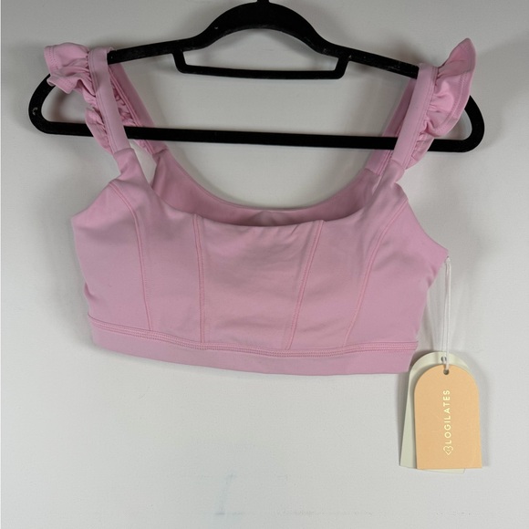 Blogilates Women's Ruffle Corset Sports Bra - Pink S - Picture 8 of 13